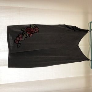 Mini dress with rose patches